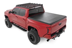 Toyota Tacoma Soft Roll-Up Bed Cover - Rough Country - Marine-Grade Vinyl - Matte Black - '24-'25